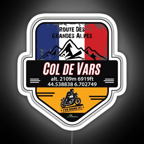 Col De Vars Motorcycle Led And Led Route Des RGB Neon Sign
