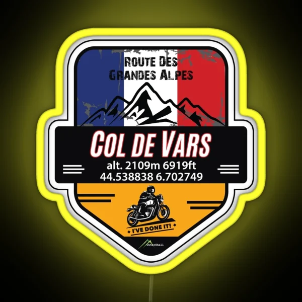 Col De Vars Motorcycle Led And Led Route Des RGB Neon Sign