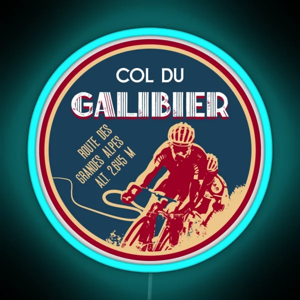 Col Du Galibier 05 Cycling Led Led Route Des Grandes Alpes RGB Neon Sign