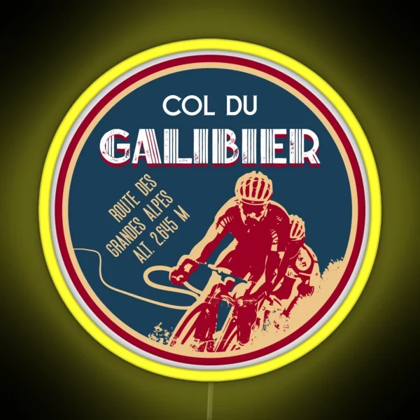 Col Du Galibier 05 Cycling Led Led Route Des Grandes Alpes RGB Neon Sign