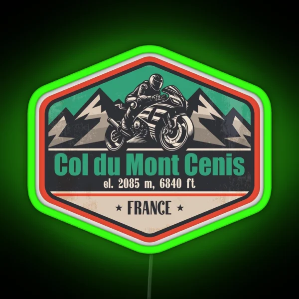 Col Du Mont Cenis France Motorcycling RGB Neon Sign