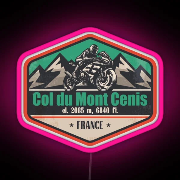 Col Du Mont Cenis France Motorcycling RGB Neon Sign