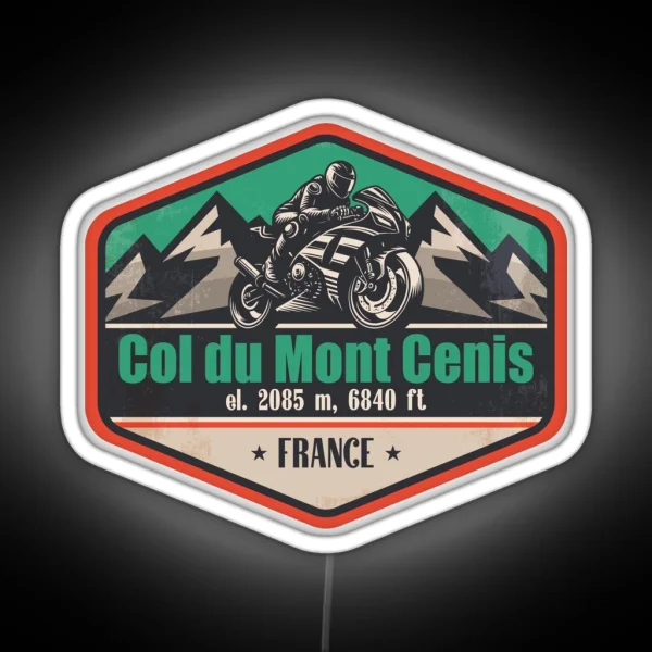 Col Du Mont Cenis France Motorcycling RGB Neon Sign