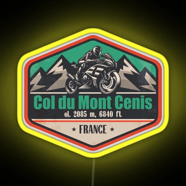 Col Du Mont Cenis France Motorcycling RGB Neon Sign