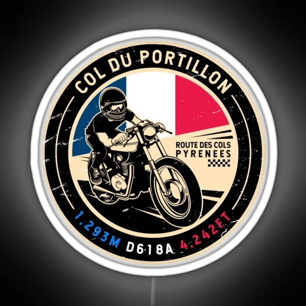 Col Du Portillon Route Des Cols Motorcycle RGB Neon Sign