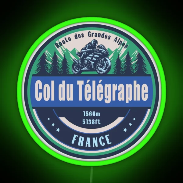Col Du Telegraphe France Motorcycling RGB Neon Sign