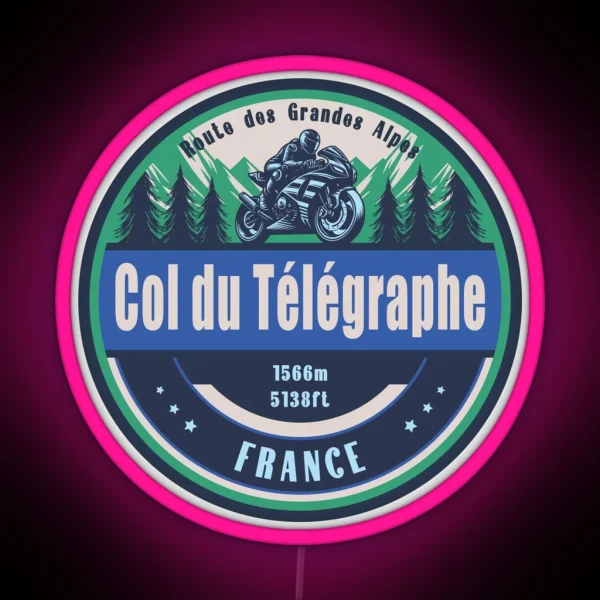 Col Du Telegraphe France Motorcycling RGB Neon Sign