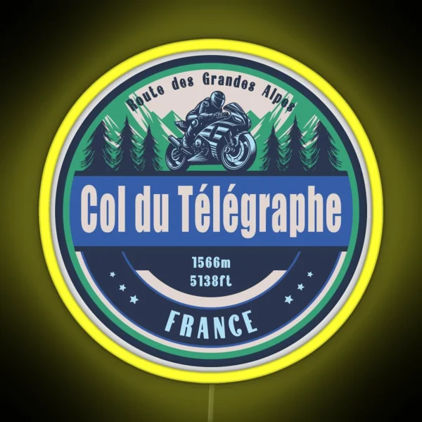 Col Du Telegraphe France Motorcycling RGB Neon Sign