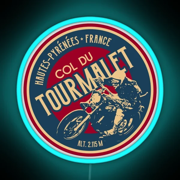 Col Du Tourmalet Motorcycle 01 Led Led Route RGB Neon Sign