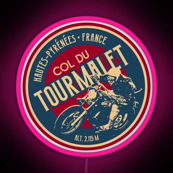 Col Du Tourmalet Motorcycle 01 Led Led Route RGB Neon Sign