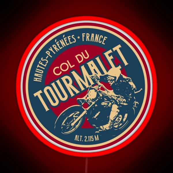 Col Du Tourmalet Motorcycle 01 Led Led Route RGB Neon Sign