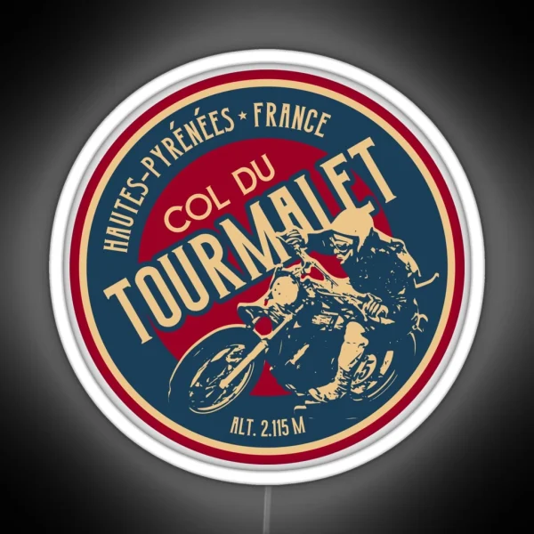Col Du Tourmalet Motorcycle 01 Led Led Route RGB Neon Sign