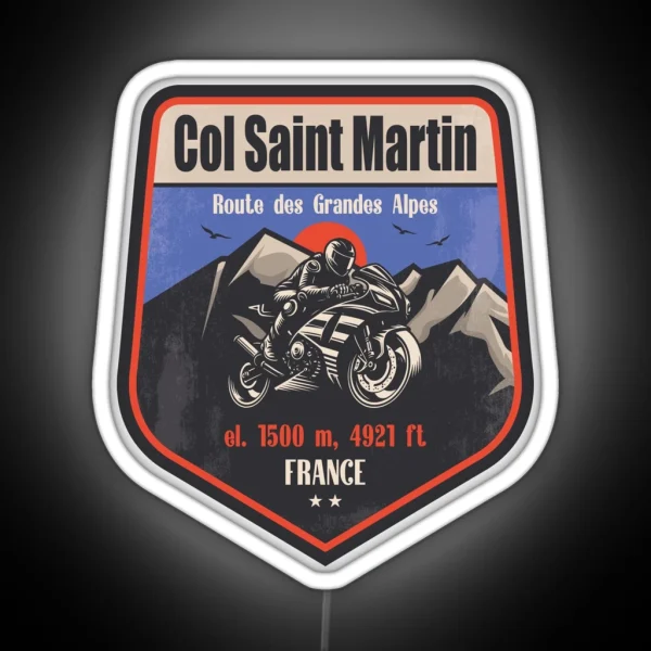 Col Saint Martin France Motorcycling Mountain Design RGB Neon Sign