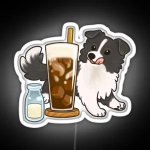 Cold Brew Border Collie RGB Neon Sign