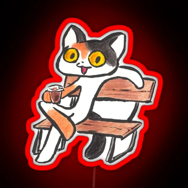 Cold Brew Cat RGB Neon Sign
