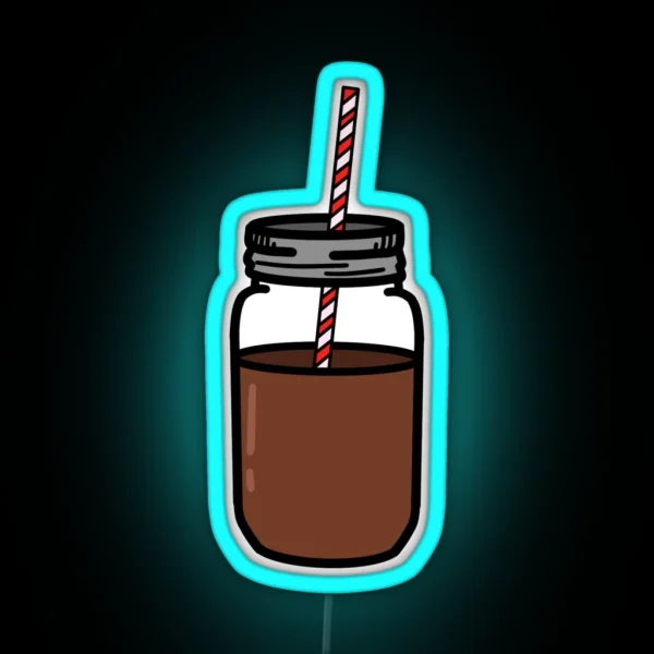 Cold Brew In A Mason Jar RGB Neon Sign