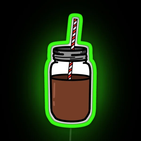 Cold Brew In A Mason Jar RGB Neon Sign