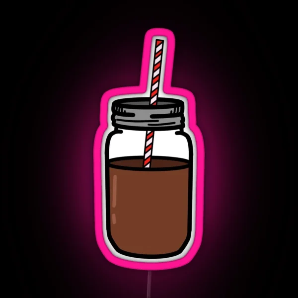 Cold Brew In A Mason Jar RGB Neon Sign