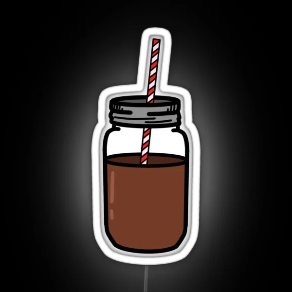 Cold Brew In A Mason Jar RGB Neon Sign
