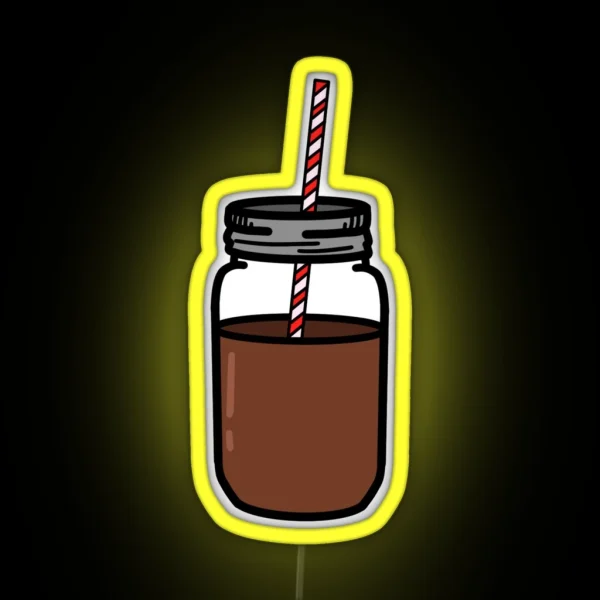 Cold Brew In A Mason Jar RGB Neon Sign