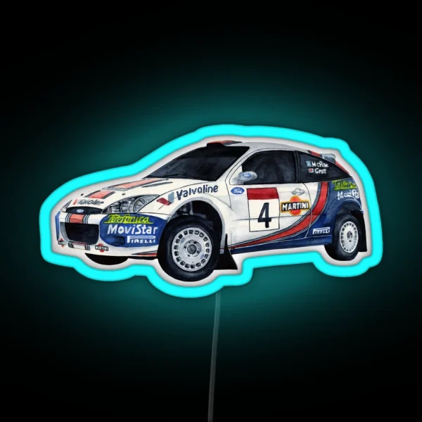 Colin Mcrae Ford Focus Wrc RGB Neon Sign