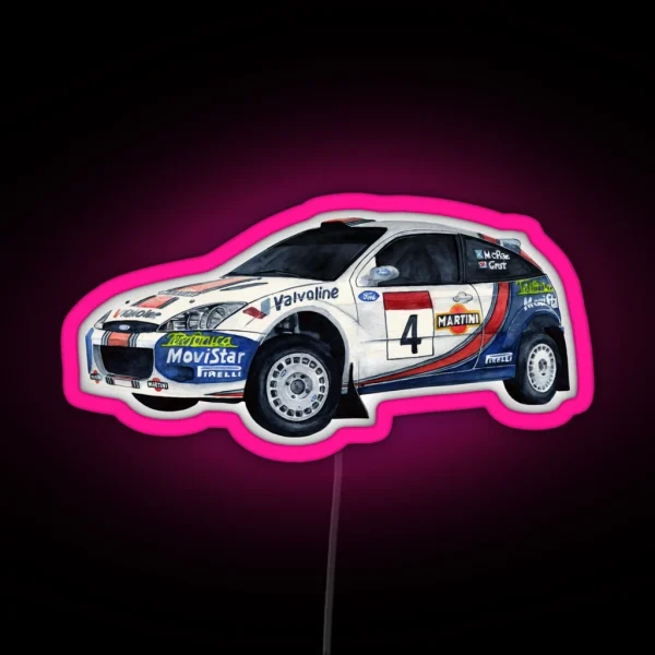 Colin Mcrae Ford Focus Wrc RGB Neon Sign