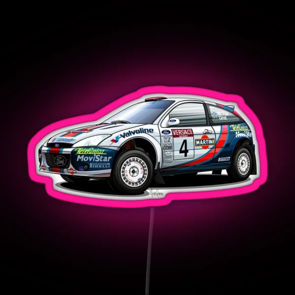 Colin Mcrae S Ford Focus WRC RGB Neon Sign