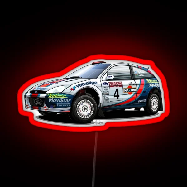Colin Mcrae S Ford Focus WRC RGB Neon Sign