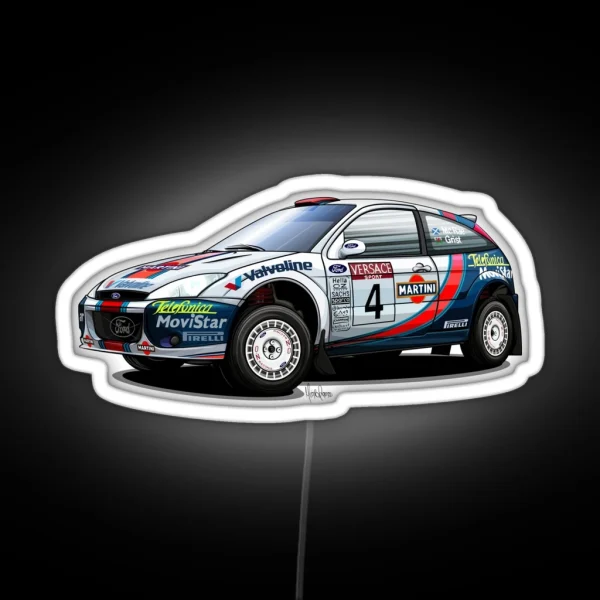 Colin Mcrae S Ford Focus WRC RGB Neon Sign