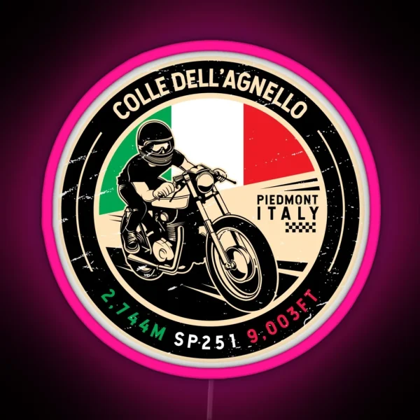Colle Dell Agnello Italy Motorcycle RGB Neon Sign