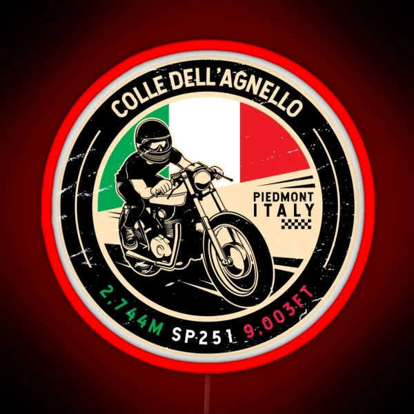 Colle Dell Agnello Italy Motorcycle RGB Neon Sign