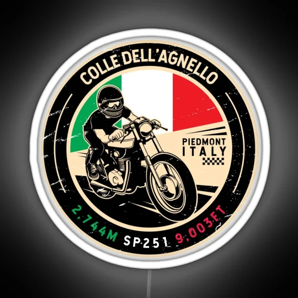 Colle Dell Agnello Italy Motorcycle RGB Neon Sign