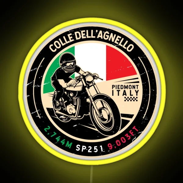 Colle Dell Agnello Italy Motorcycle RGB Neon Sign