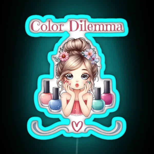 Color Dilemma Nail Artist Beauty RGB Neon Sign