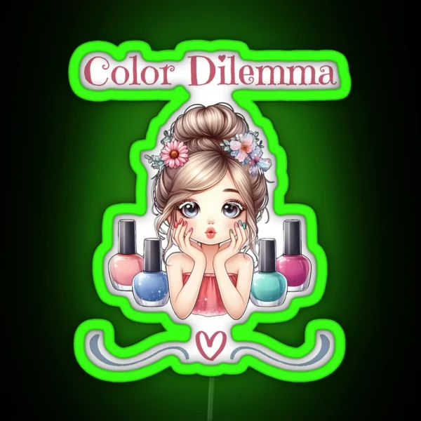 Color Dilemma Nail Artist Beauty RGB Neon Sign