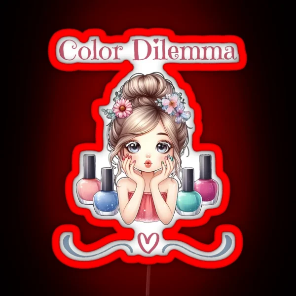 Color Dilemma Nail Artist Beauty RGB Neon Sign