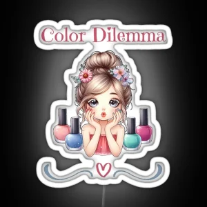 Color Dilemma Nail Artist Beauty RGB Neon Sign