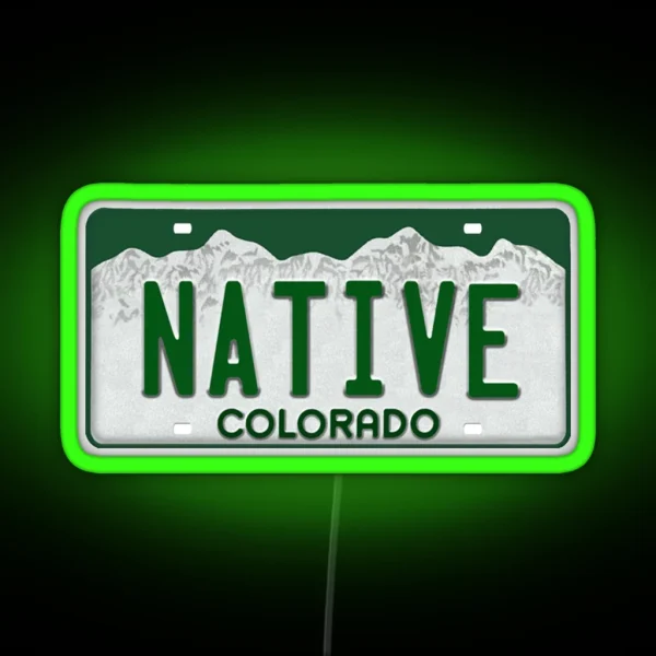 Colorado Native License Plate RGB Neon Sign