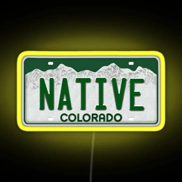 Colorado Native License Plate RGB Neon Sign