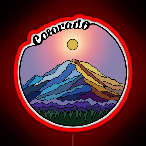 Colorado Purple Mountains RGB Neon Sign