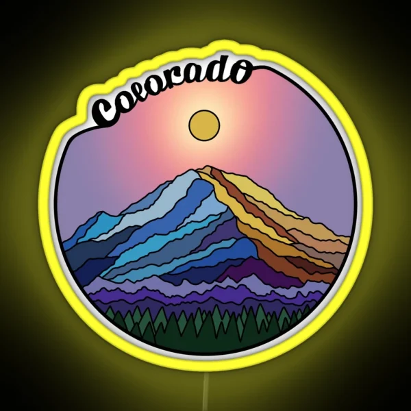 Colorado Purple Mountains RGB Neon Sign