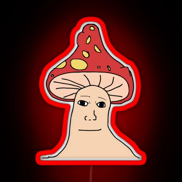 Colored Shroomjak Mushroom Meme RGB Neon Sign