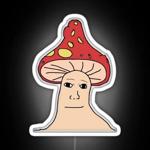 Colored Shroomjak Mushroom Meme RGB Neon Sign