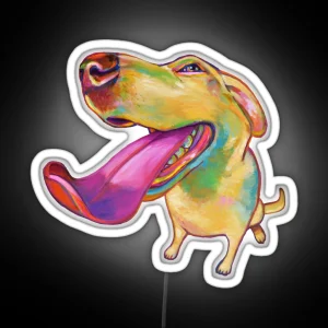 Colorful Blond Labrador RGB Neon Sign