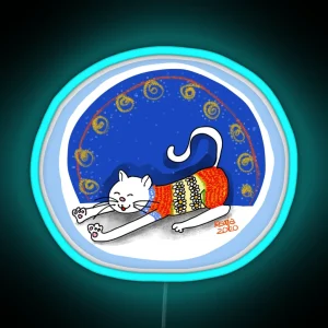 Colorful Chill Cat RGB Neon Sign