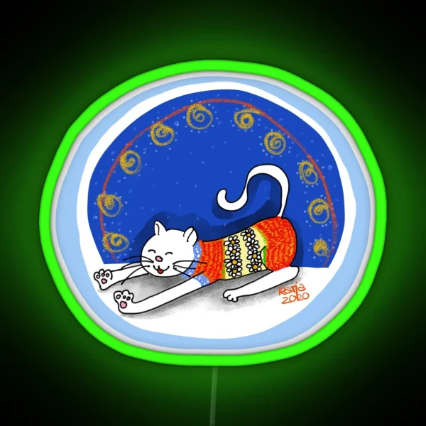 Colorful Chill Cat RGB Neon Sign