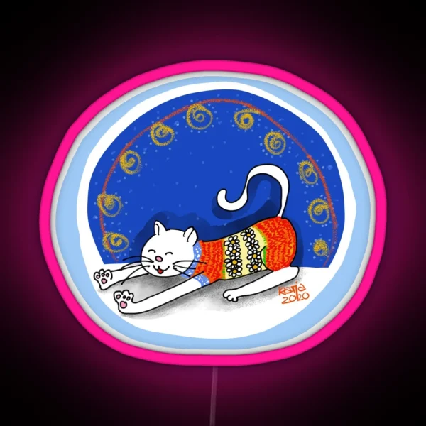 Colorful Chill Cat RGB Neon Sign