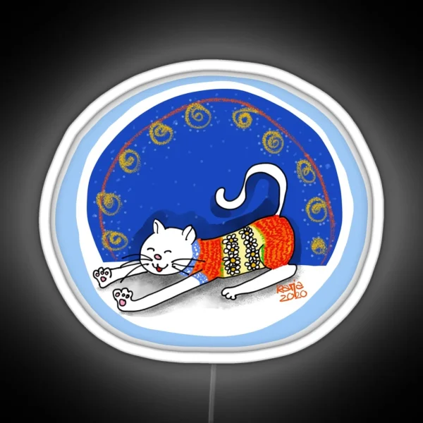 Colorful Chill Cat RGB Neon Sign