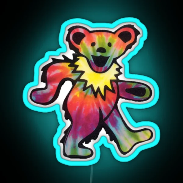 Colorful Dancing Bear RGB Neon Sign