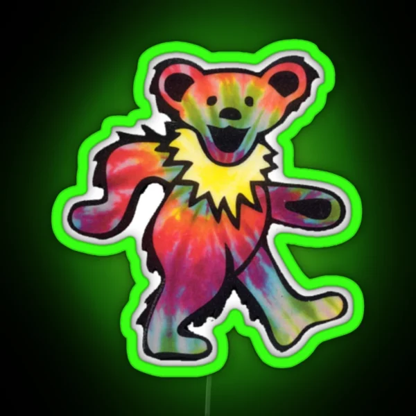Colorful Dancing Bear RGB Neon Sign